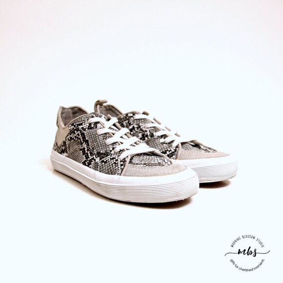 Zara Snakeskin Lace Up Sneakers - Picture 3 of 13